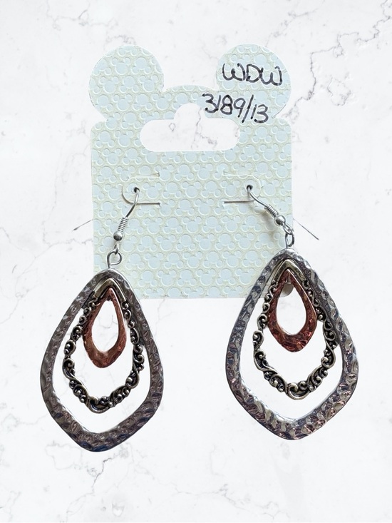 Disney Jewelry - Disney Mixed-Metal Teardrop Dangle Earrings - Silver & Rose Gold